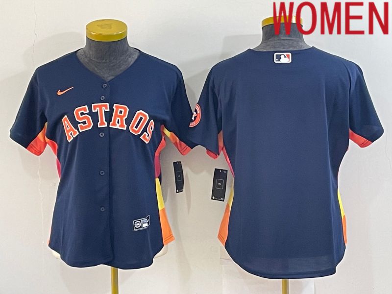 Women Houston Astros Blank Blue Game Nike 2022 MLB Jerseys